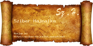 Sziber Hajnalka névjegykártya